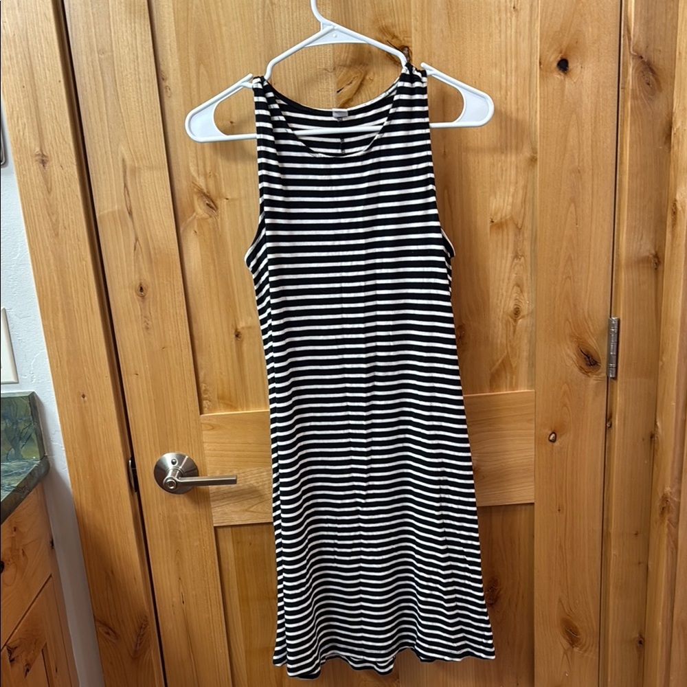 Chic Black and White Striped Dress